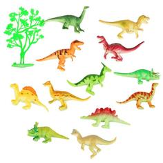 Игрушка пластизоль Играем Вместе Динозавры+дерево, асс 12шт, в пак с хедером
