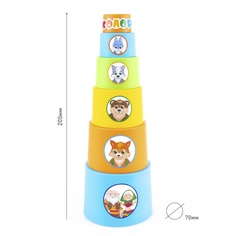 Игрушка Мягкая пирамидка стаканчики с наклейками Колобок Knopa