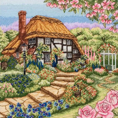 Картина мозаикой Molly Домик с розами KM0978, 32 цвета, 30x30 см