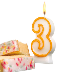 Свеча для торта цифра Susy Card № 3 8,5 см в ассортименте