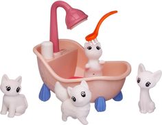 Фигурки для раскраски Abtoys Котята в ванне с душем 4 фигурки