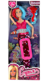Кукла 29 см София русалка, руки и ноги сгибаются, цветные волосы в кор.24шт Shantou Gepai