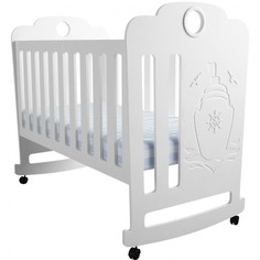 Кроватка для новорожденных Forest kids Морячок качалка цв. белый