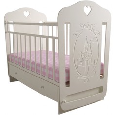 Кроватка для новорожденных Forest kids Принцесса маятник поперечный цв. слоновая кость