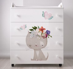 Комод детский пеленальный Forest kids Cute Kitty цв. белый