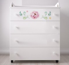 Комод детский пеленальный Forest kids Flowers цв. белый
