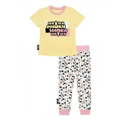Пижама с брюками Ми-ми-мишки для девочек р 122-128 Lucky Child желтая