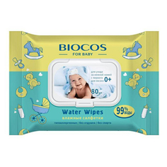 Салфетки влажные BioCosWater Wipes детские 80 шт