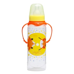Бутылочка для кормления «Лисички: мамы и малыши», 250 мл цилиндр, с ручками Mum&Baby