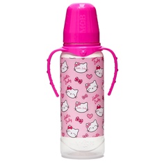 Бутылочка для кормления Little kitty. 250 мл цилиндр, с ручками Mum&Baby