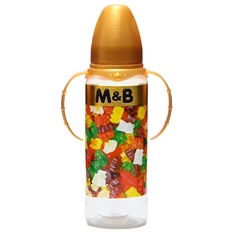 Бутылочка для кормления «Мармелад M&B» 250 мл цилиндр, с ручками Mum&Baby