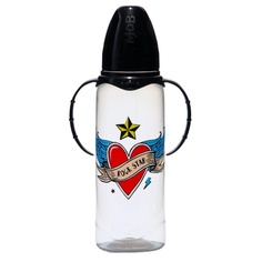 Бутылочка для кормления Rock Star, 250 мл цилиндр, с ручками Mum&Baby
