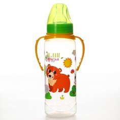 Бутылочка для кормления "Лесные друзья" 250 мл цилиндр, с ручками Mum&Baby