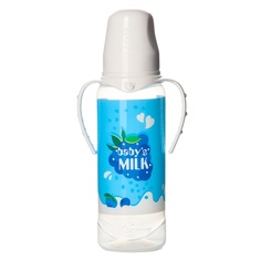 Бутылочка для кормления "Молочный коктейль" 250 мл цилиндр, с ручками Mum&Baby