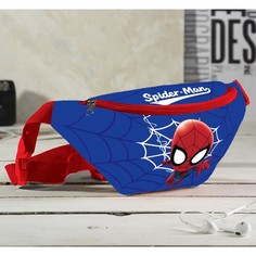 Сумка на пояс "Человек-паук", 25*6*13, отд на молнии, без подклада, синий Marvel