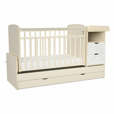 Кровать детская Соната с маятником фигур. INDIGO бежевый-белый арт.552039-1