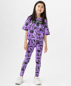 Леггинсы с принтом фиолетовые Button Blue 222BBGF13013113 р.134