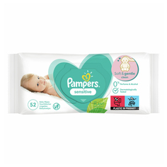 Салфетки влажные детские Pampers Sensitive 52 шт