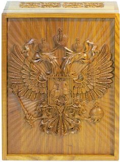 Лото в резной шкатулке из мореного ясеня Герб России 31*24*13 см 999-RTR-91L Ровертайм
