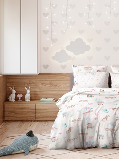 Детское Постельное Белье Ночь Нежна "Тигрята" 10016-1+10017-1 Поплин 1.5сп. 50х70 (1 шт.)