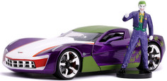 Машина с фигуркой Hollywood Rides – 2009 Chevy Corvette Stingray Concept W/Joker Figure (м No Brand