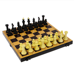 Настольная игра 2 в 1 "Семейная": шахматы, шашки, доска пластик 30 х 30 см No Brand