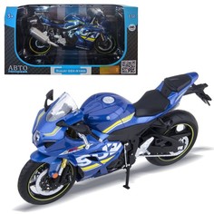 Модель мотоцикла металл. Suzuki GSX-R 1000 1:12, цвет синий, свободный ход колёс АВТОПАНОРАМА