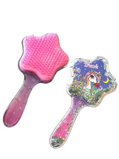 Расческа детская массажная для детей звездочка единорог No Brand