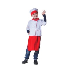 Детский карнавальный костюм "Повар", колпак, куртка, фартук, косынка, 4-6 лет, 110-122 см Nobrand