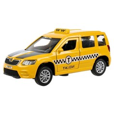 Машина металлическая Skoda Yeti такси, 12 см, свет/звук, откр. двери и багажник, инерция Технопарк
