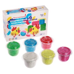 Набор для детской лепки Шариковый пластилин 6 цветов незастывающий Genio Kids