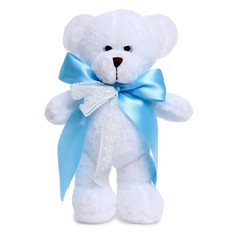 Мягкая игрушка Медведица Сильва, с голубым атласным бантом, 33 см Unaky Soft Toy