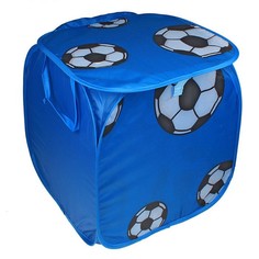 Корзина для игрушек «Футбол» с ручками и крышкой, цвет синий Bazar