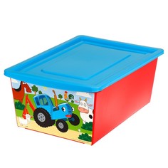 Ящик для игрушек, с крышкой, «Синий трактор», объём 30 л Bazar