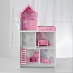 Кукольный дом «Бисквит» с обоями и набором мебели Авалон