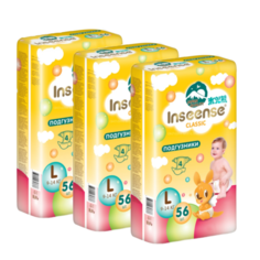 Подгузники INSEENSE Classic L 9-14 кг 56 шт упаковка 3 шт No Brand