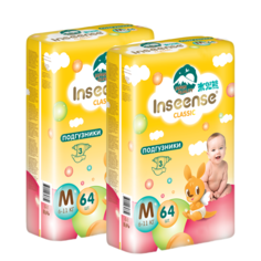 Подгузники INSEENSE Classic M 6-11 кг 64 шт упаковка 2 шт No Brand