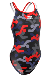 Юниорский купальник спортивный антихлор Crossback Junior PBT I5 Mad Wave