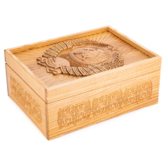 Русское лото в резной шкатулке из ясеня Герб СССР Russia The Great