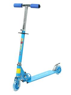 Самокат со светящимися колесами (высота руля 63-68 см) голубой S+S Toys