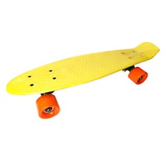 Скейтборд пластик 22*6", шасси Al(окрашен), колёса PVC 60*45мм, жёлтый, арт. RY2206P-2 No Brand