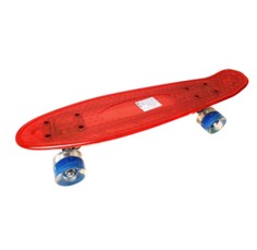 Скейтборд пластик 22*6", шасси Al, колёса PU 60*45мм свет, красный, арт. XJ-5 No Brand