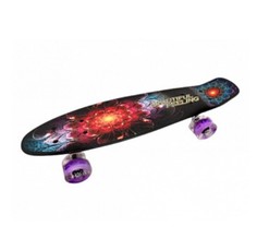 Скейтборд пластик 22*6", шасси Al, колёса PU 60*45мм свет,цв.ЦВЕТОК арт. QZH1121-4 No Brand