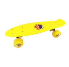 Скейтборд пластик 17*5", шасси Al, колёса PU 50мм, свет, ЖЕЛТЫЙ Арт. YB-1706 No Brand