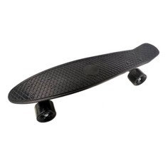 Скейтборд пластик 22*6", шасси Al(занижен), колёса PVC 60мм, черный, арт. 6022B No Brand