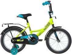 Велосипед NOVATRACK Vector (2022), городской (детский), рама 16", колеса 16", лайм/голубой