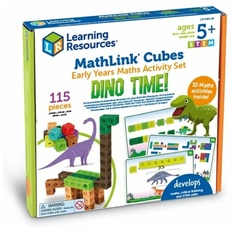 Развивающий набор Соединяющиеся кубики Дино-тайм с карточками Learning Resources