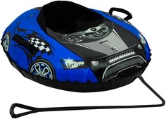 Санки надувные 75х100см МАШИНКА Comfort со спинкой синяя, тент, с камерой, до 80кг No Brand