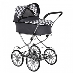 Кукольная коляска Pituso Шахматы Темно-серый большие колеса