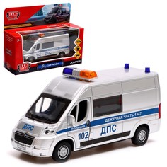 Машина металлическая «Citroen Jumper полиция», 14 см, двери, багажник, инерция, цвет сереб Технопарк